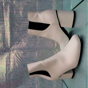 White chubby heel Indigo Road boots